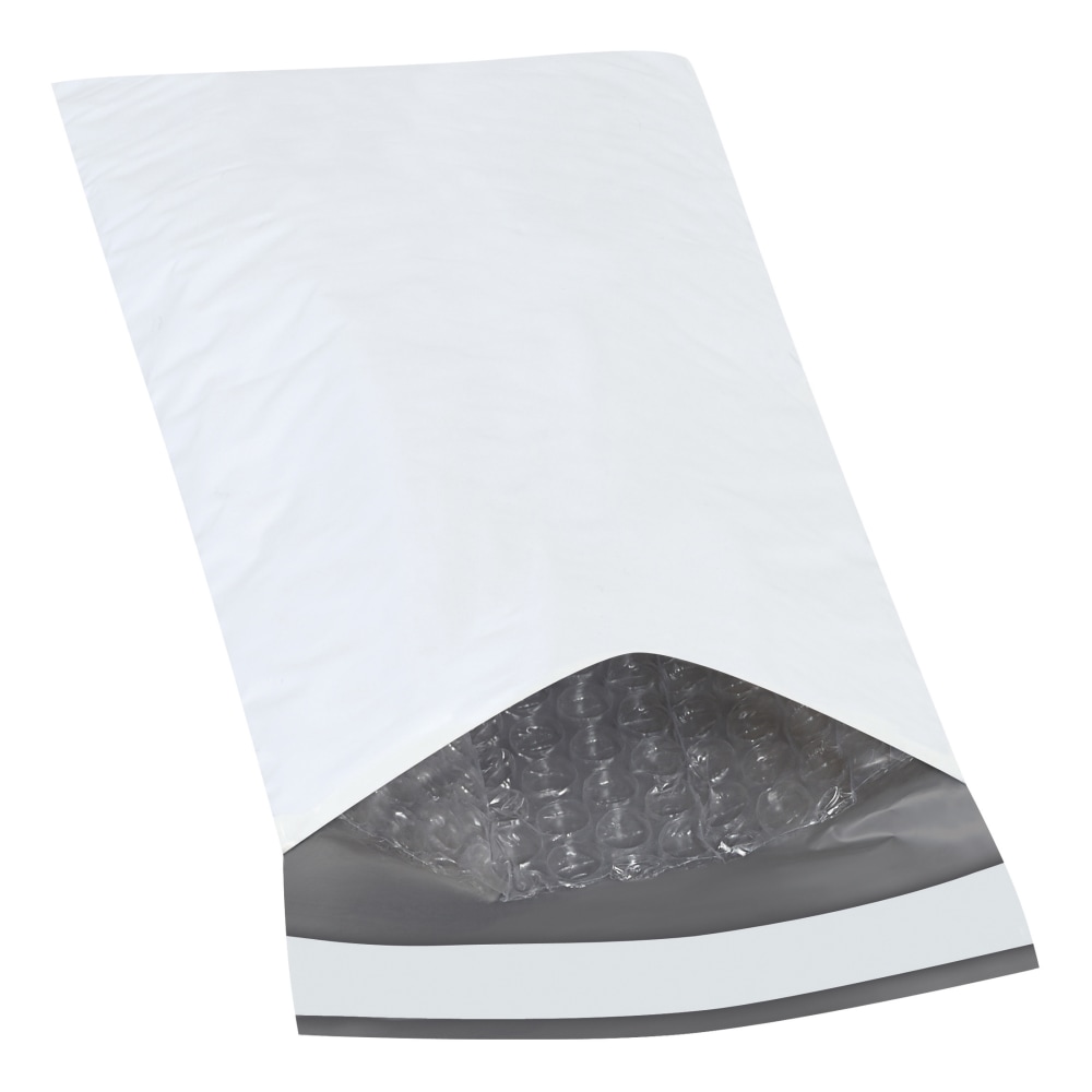 Partners Brand Bubble-Lined Poly Mailers, 5in x 10in, White, Case Of 25 Mailers MPN:B82925PK