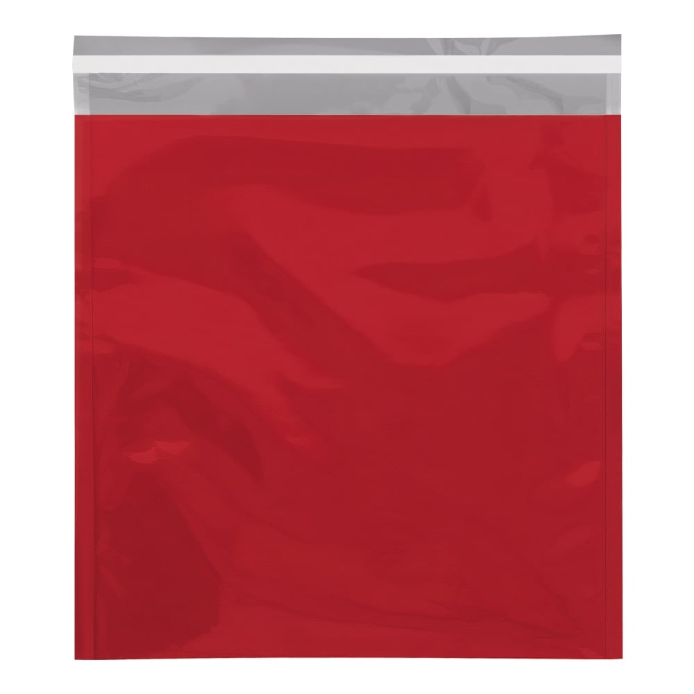 Partners Brand Metallic Glamour Mailers, 13in x 10-3/4in, Red, Case Of 250 Mailers MPN:GFM1013R
