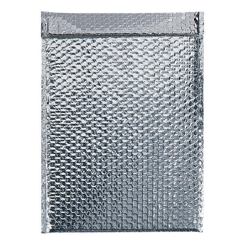 Partners Brand Cool Shield Bubble Mailers, 10-1/2inH x 12-3/4inW x 3/16inD, Silver, Case Of 50 Mailers MPN:INM1210