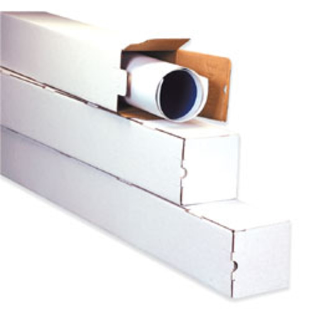 Partners Brand White Square Mailing Tubes, 5in x 5in x 43in, Pack Of 25 MPN:M5543