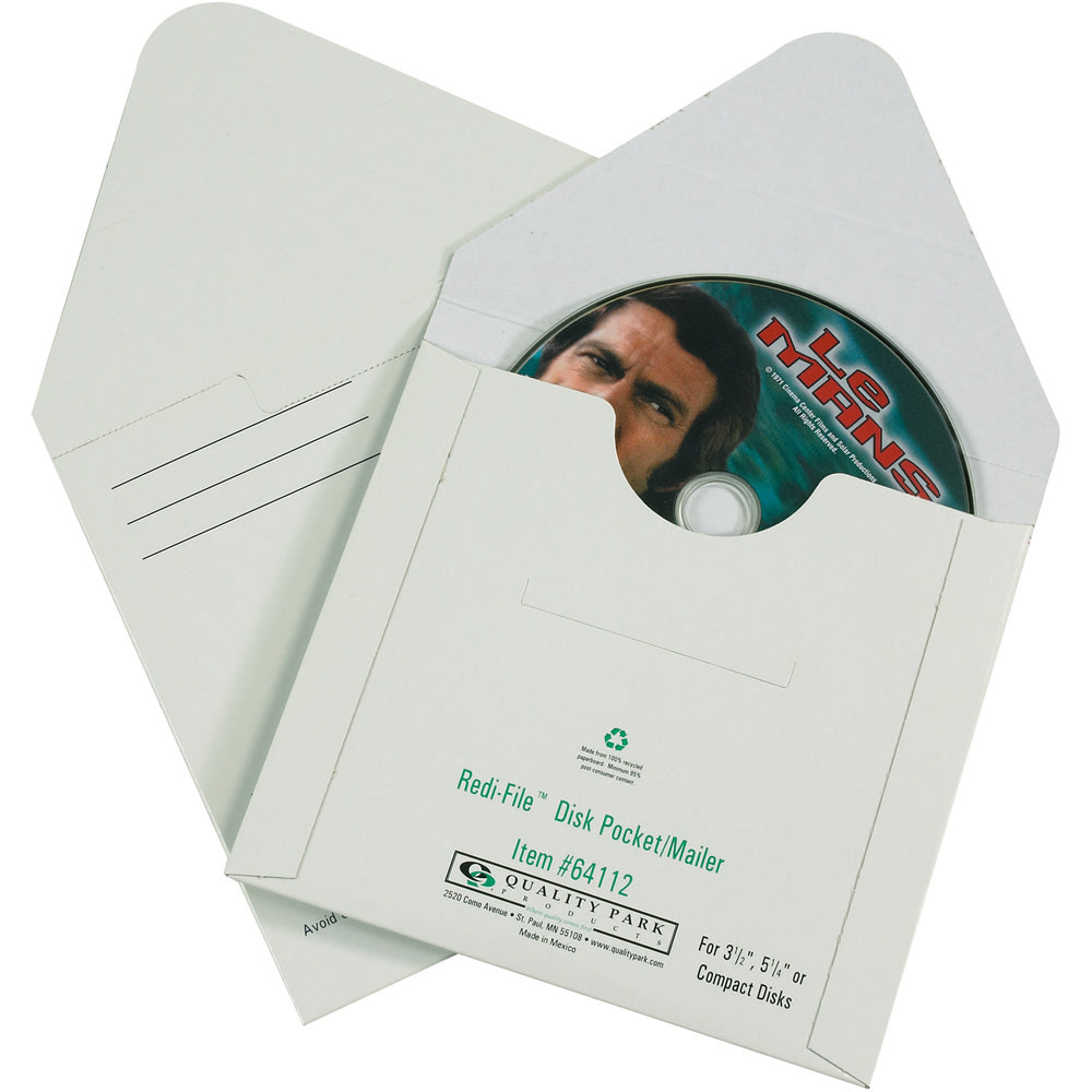 Partners Brand Fiberboard CD Mailers, 5 1/8in x 5in, White, Case Of 100 MPN:MM1145