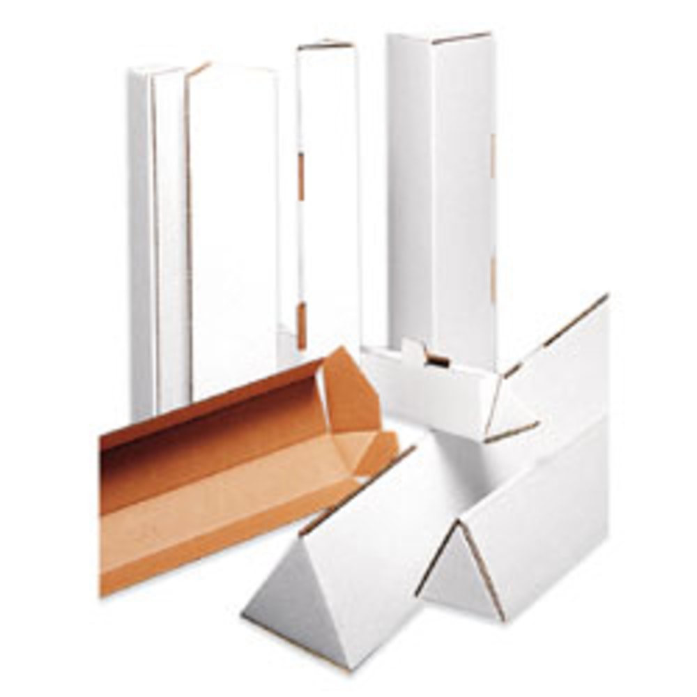 Partners Brand Triangular White Tube Mailers, 3in x 36 1/4in, Pack Of 50 MPN:MTM336