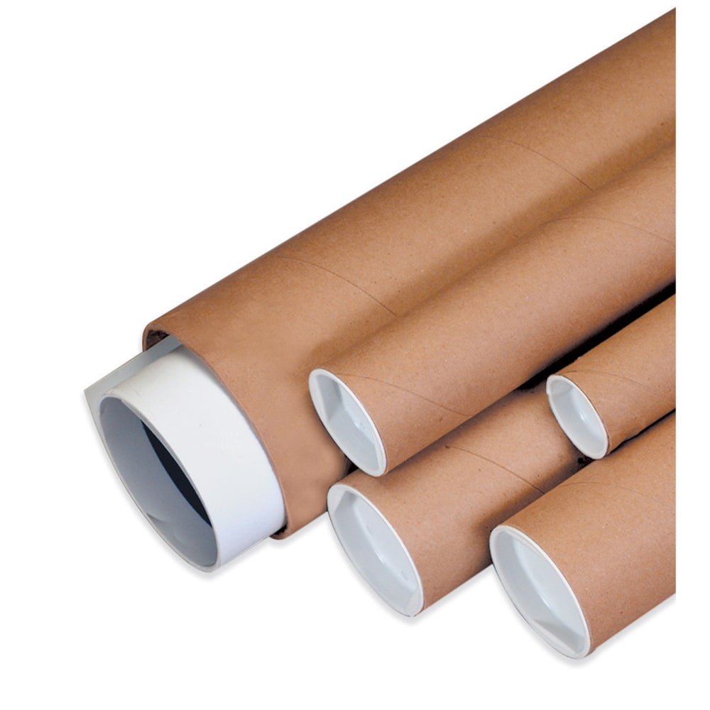 Office Depot Brand Kraft Mailing Tubes With Plastic Endcaps, 2in x 24in, Pack Of 50 MPN:P2024K