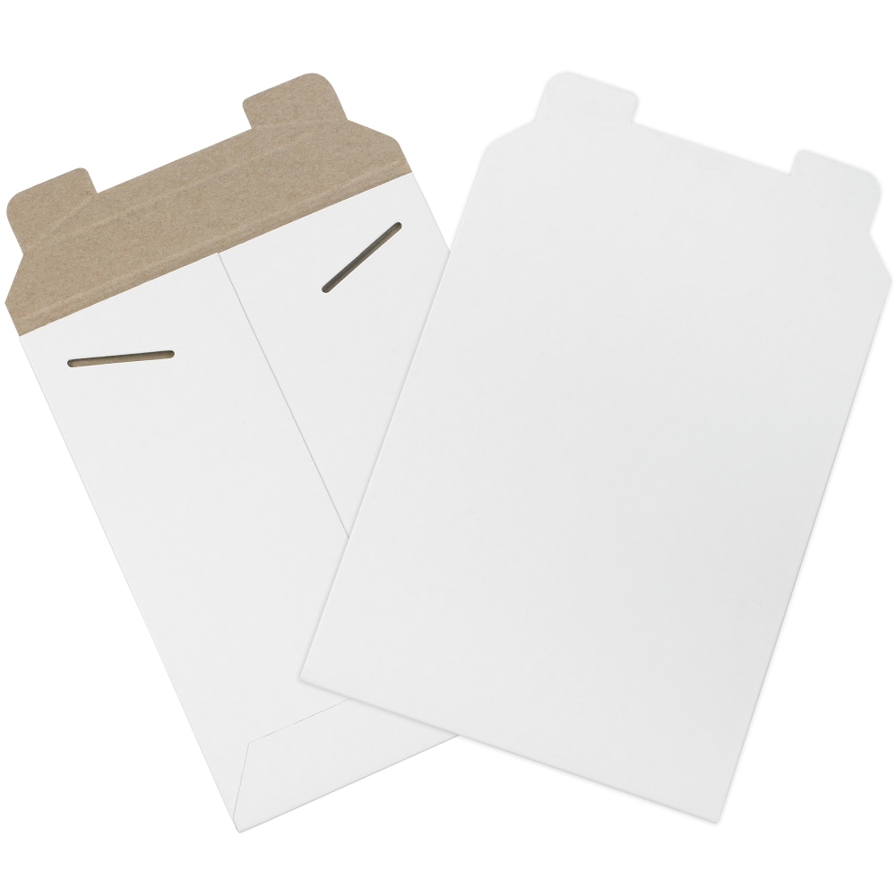 Partners Brand Stayflats Flat Mailers, 7in x 9in, White, Pack Of 100 MPN:RM10W