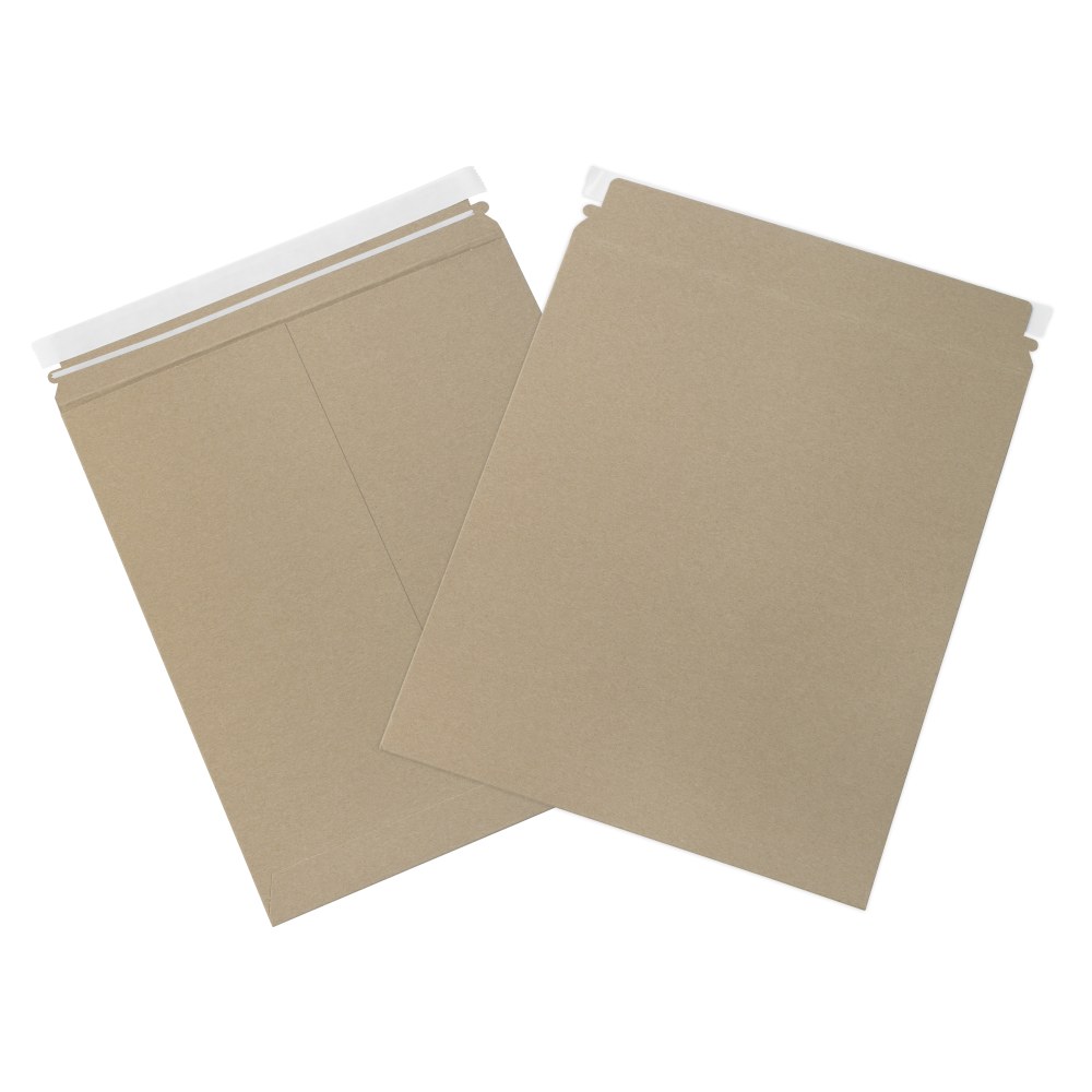 Partners Brand Self-Seal Stayflats Plus Flat Mailers, 12 3/4in x 15in, Kraft Brown, Pack of 100 MPN:RM4K