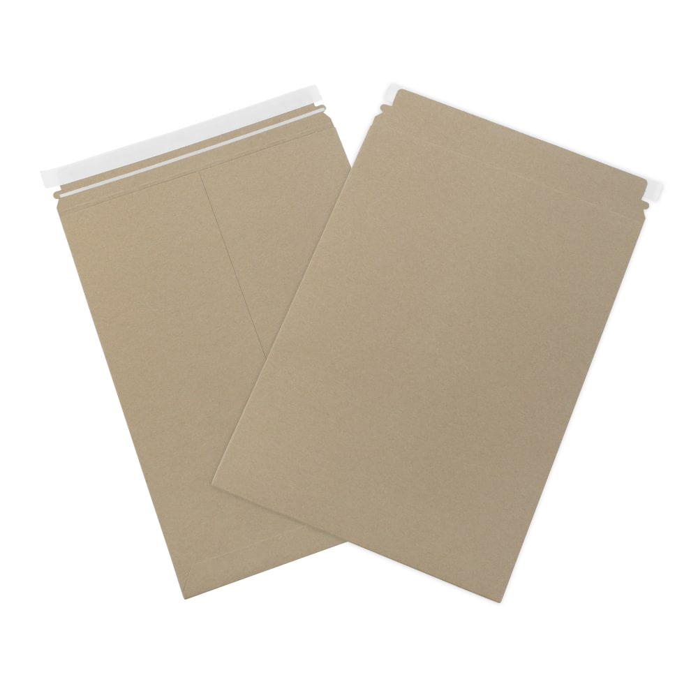 Partners Brand Self-Seal Stayflats Plus Flat Mailers, 13in x 18in, Kraft Brown, Pack of 100 MPN:RM6K