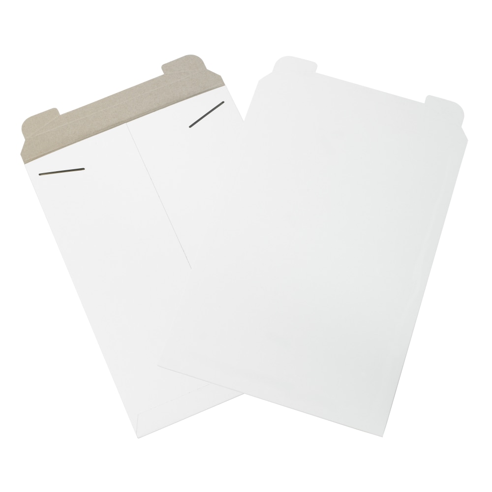 Partners Brand Stayflats Flat Mailers, 13in x 18in, White, Pack of 100 MPN:RM6W