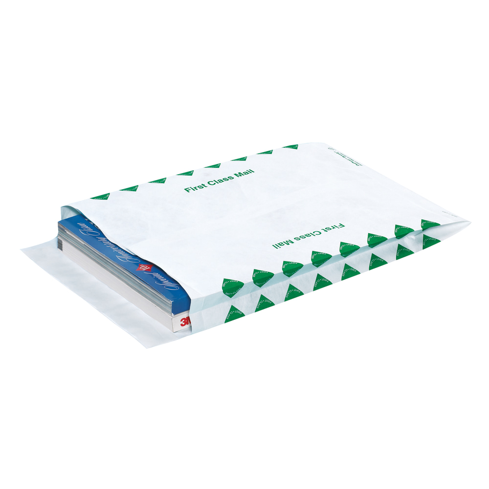 Tyvek Envelopes, Expandable, 12in x 16in x 2in, End Opening, White, Pack Of 100 MPN:TYE12162FC