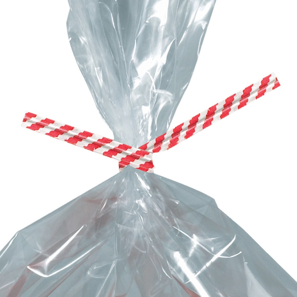 Partners Brand Paper Twist Ties, 5/32in x 7in, Red Stripe, Case Of 2, 000 MPN:PBT7CS