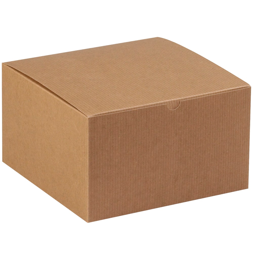 Partners Brand Gift Boxes, 10inL x 10inW x 6inH, 100% Recycled, Kraft, Case Of 50 MPN:GB101K