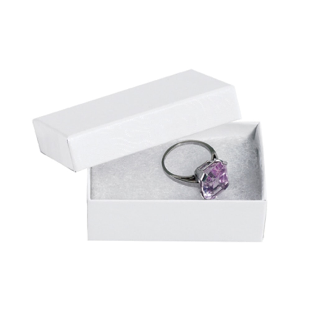 Partners Brand White Jewelry Boxes 2 1/2in x 1 1/2in x 7/8in, Case of 100 MPN:JB211W