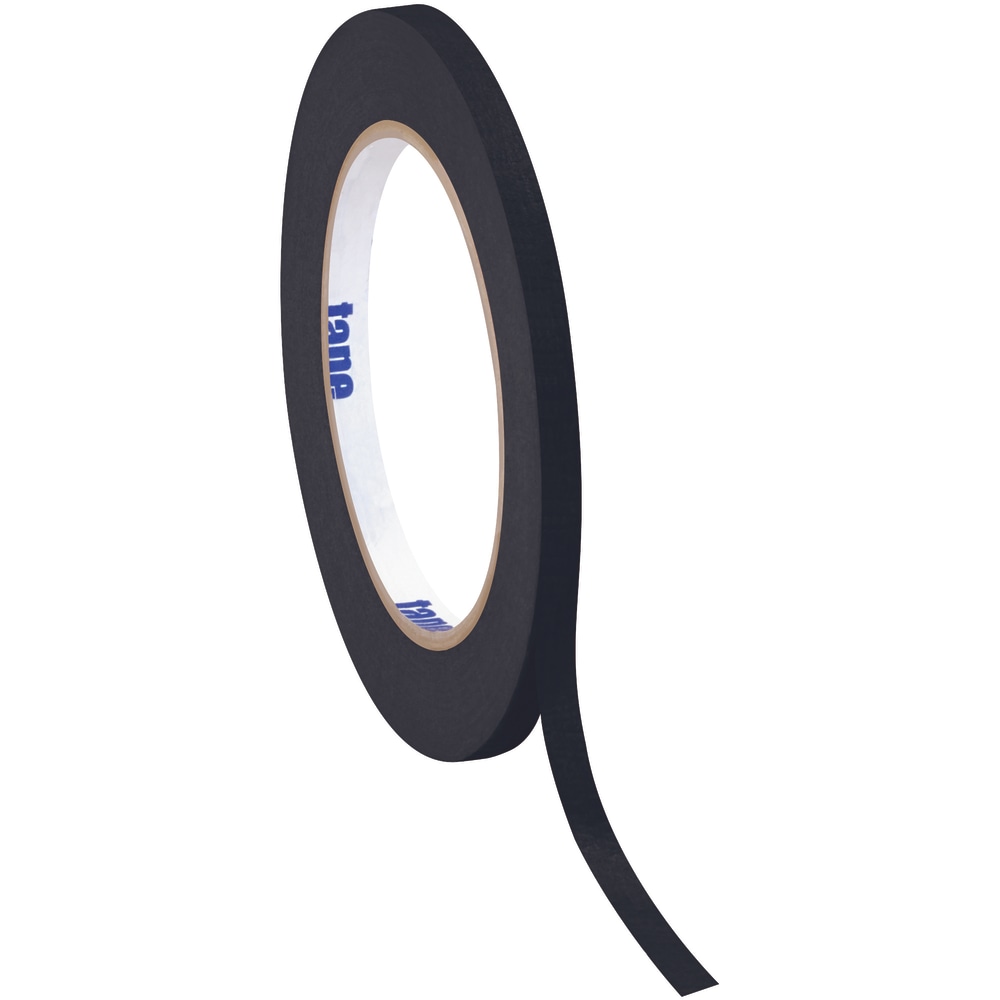 Tape Logic Color Masking Tape, 3in Core, 0.25in x 180ft, Black, Case Of 12 MPN:T93100312PKB