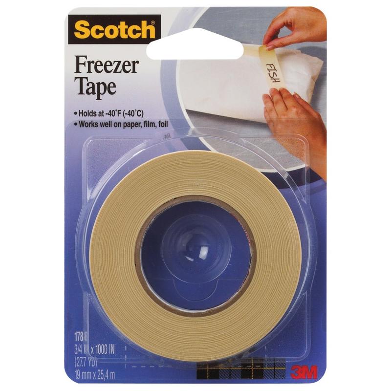 3M 178 Freezer Tape, 1.5in Core, 0.75in x 1, 000ft, Natural, Case Of 24 MPN:T934178