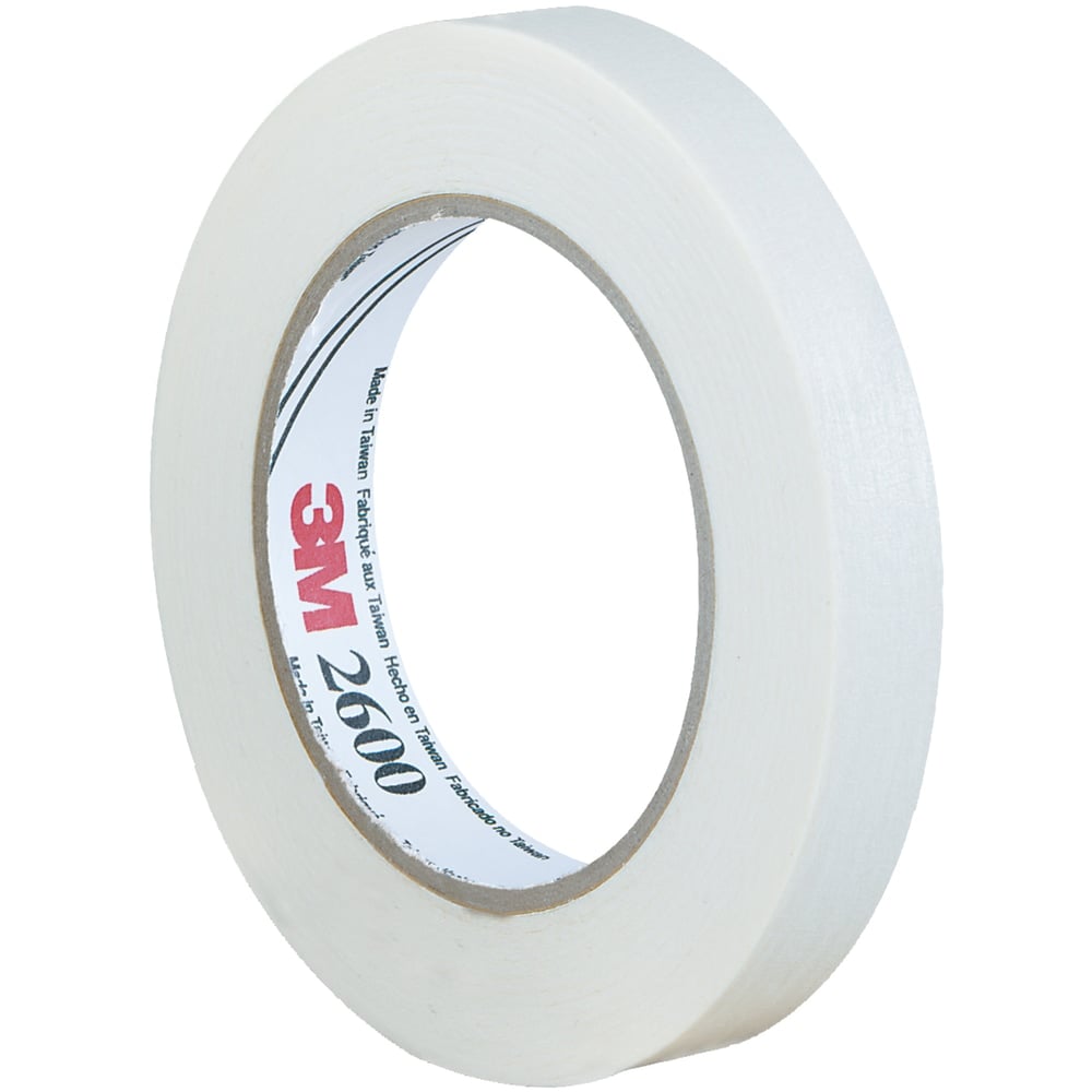3M 2600 Masking Tape, 3in Core, 0.75in x 180ft, White, Case Of 48 MPN:T934260