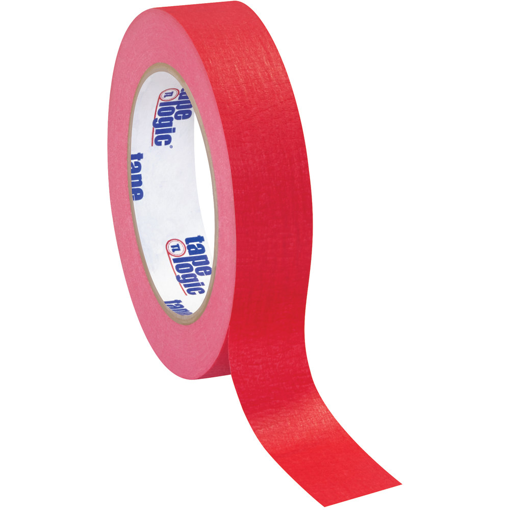 Tape Logic Color Masking Tape, 3in Core, 1in x 180ft, Red, Case Of 12 MPN:T93500312PKR