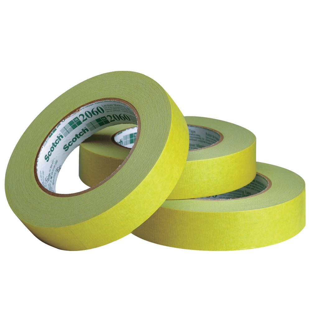 3M 2060 Masking Tape, 3in Core, 1in x 180ft, Green, Pack Of 12 MPN:T935206012PK
