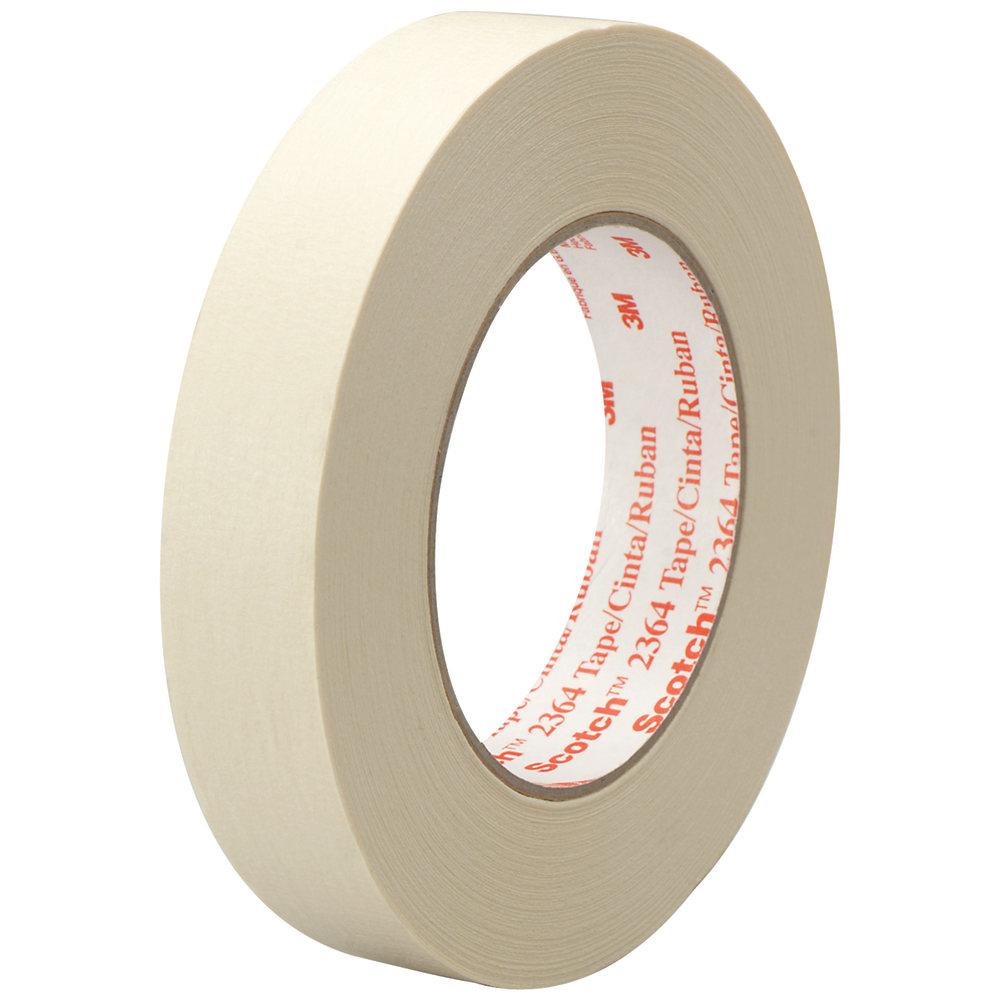 3M 2364 Masking Tape, 3in Core, 1in x 180ft, Tan, Pack Of 12 MPN:T935236412PK
