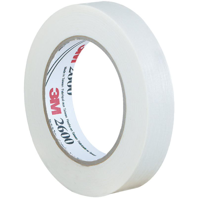 3M 2600 Masking Tape, 3in Core, 1in x 180ft, White, Case Of 36 MPN:T935260
