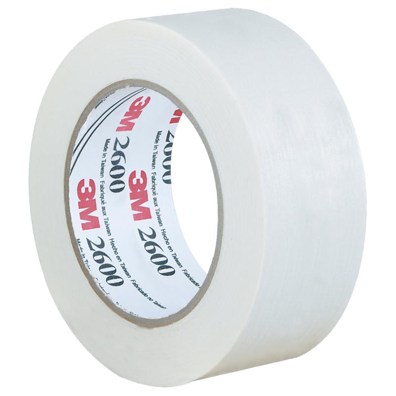 3M 2600 Masking Tape, 3in Core, 2in x 180ft, White, Case Of 12 MPN:T93726012PK