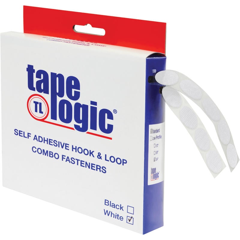 Tape Logic Sticky Back Combo Pack Hook and Loop Dots, 3/4in, White, Set of 200 Dots MPN:FSC12122A.909