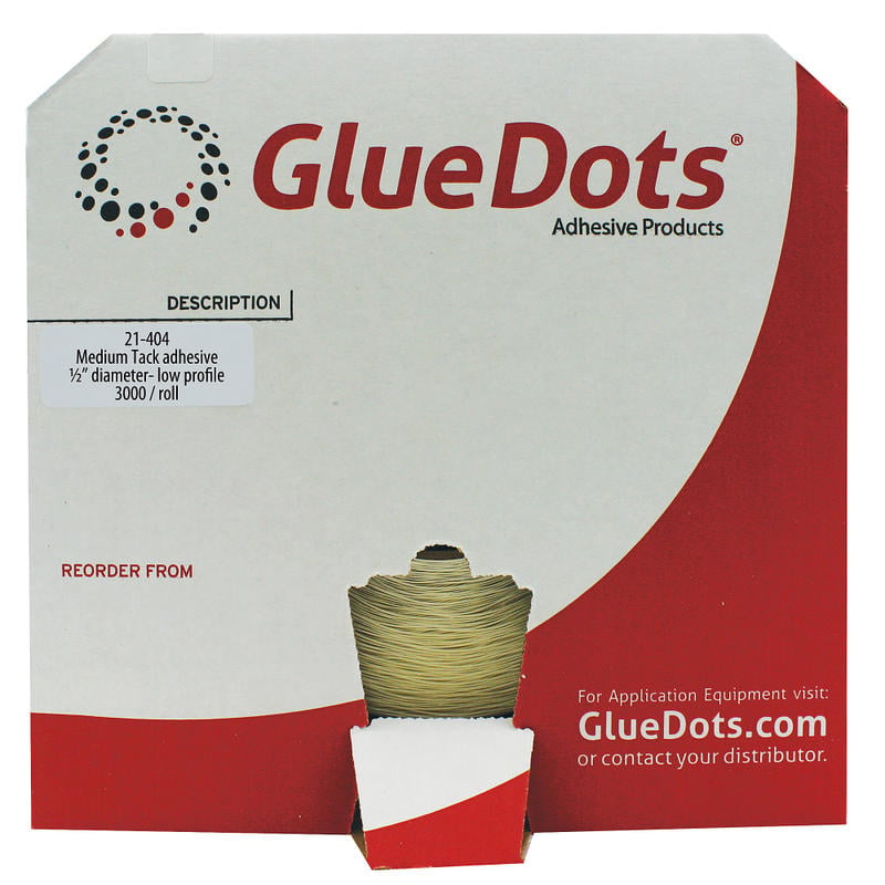 Glue Dots, 1/2in, Medium Tack, Case Of 3, 000 MPN:GD102