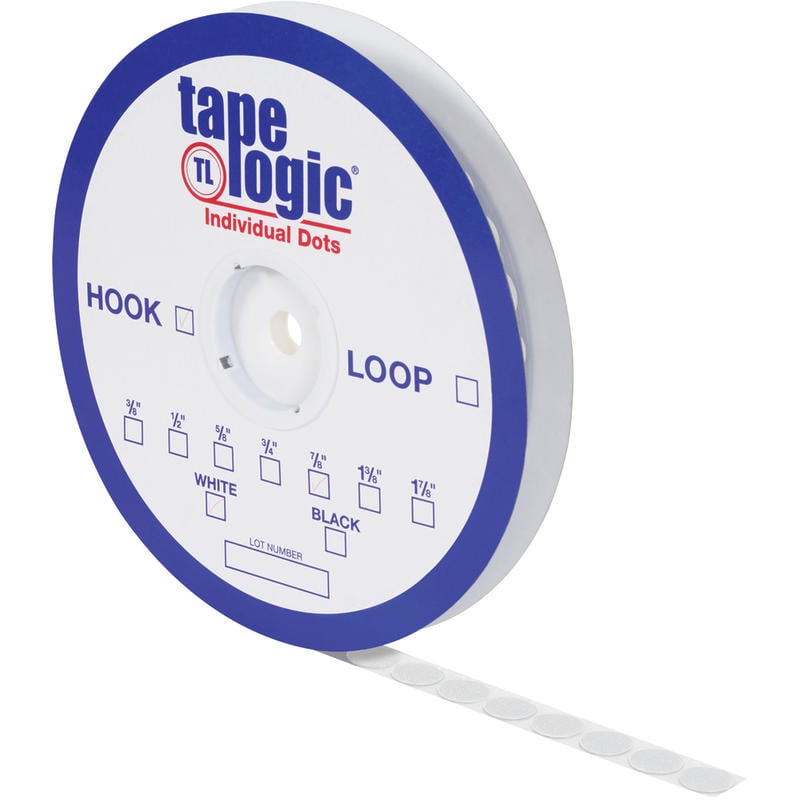 Tape Logic Sticky Back Hook Dots, 1/2in, White, Pack of 1440 Dots MPN:HLT146