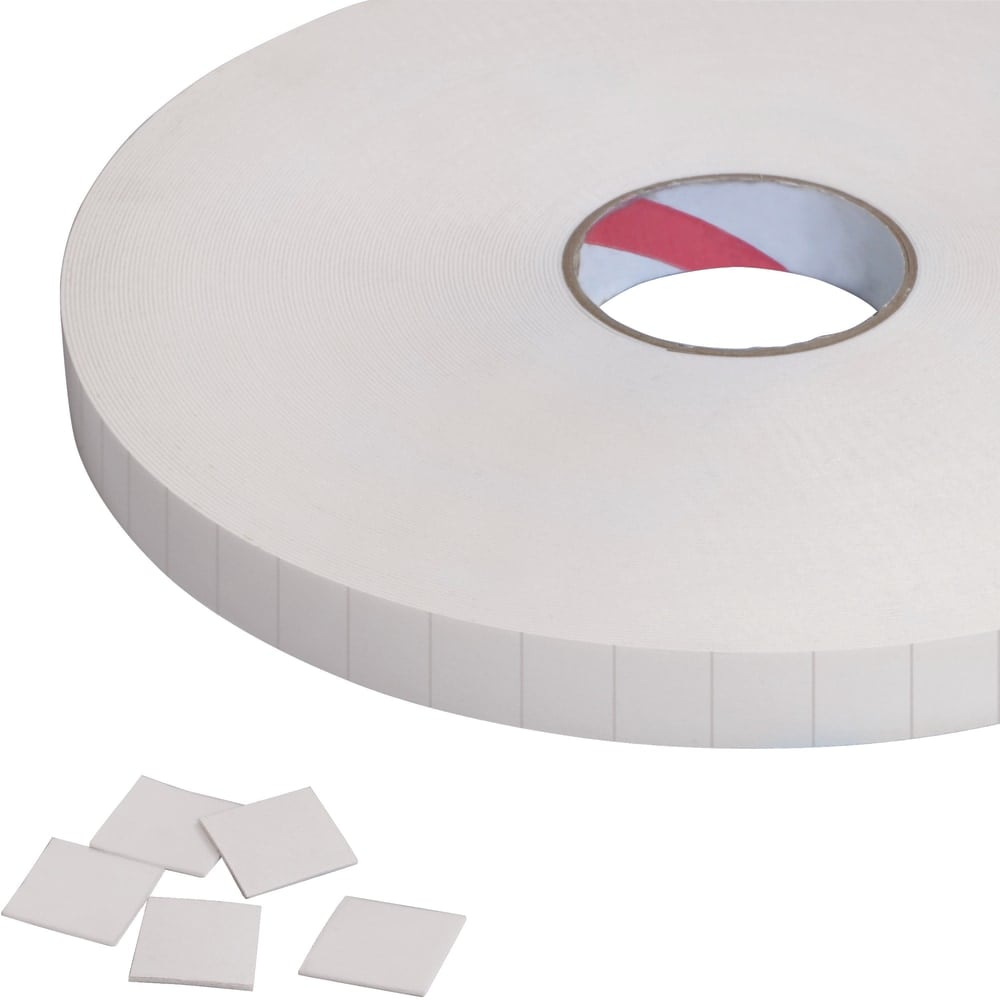 Tape Logic Double-Sided Foam Squares, 31.25 mils, 3in Core, 1in x 1in, White, Roll Of 648 MPN:T95216