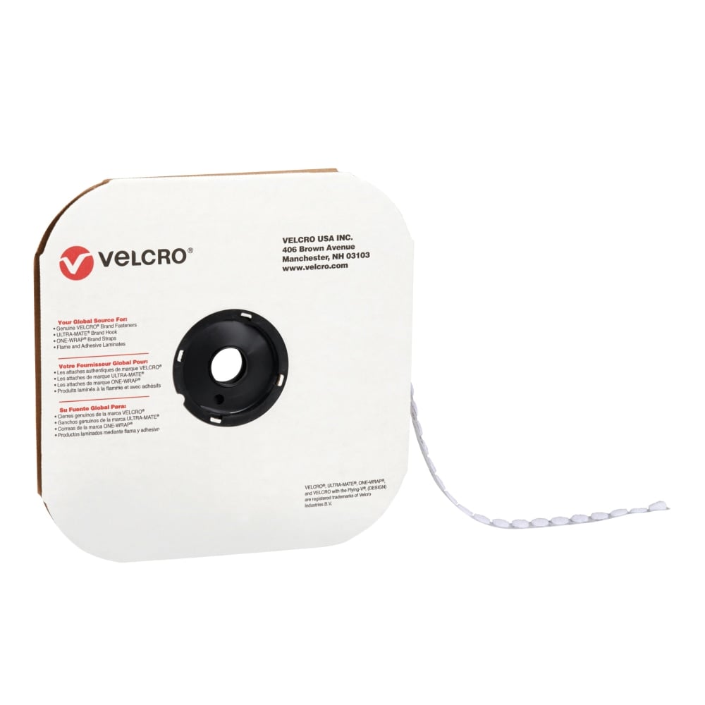 VELCRO Brand Tape Dots, Loop, 3/4in, White, Pack Of 1, 028 Dots MPN:VEL142