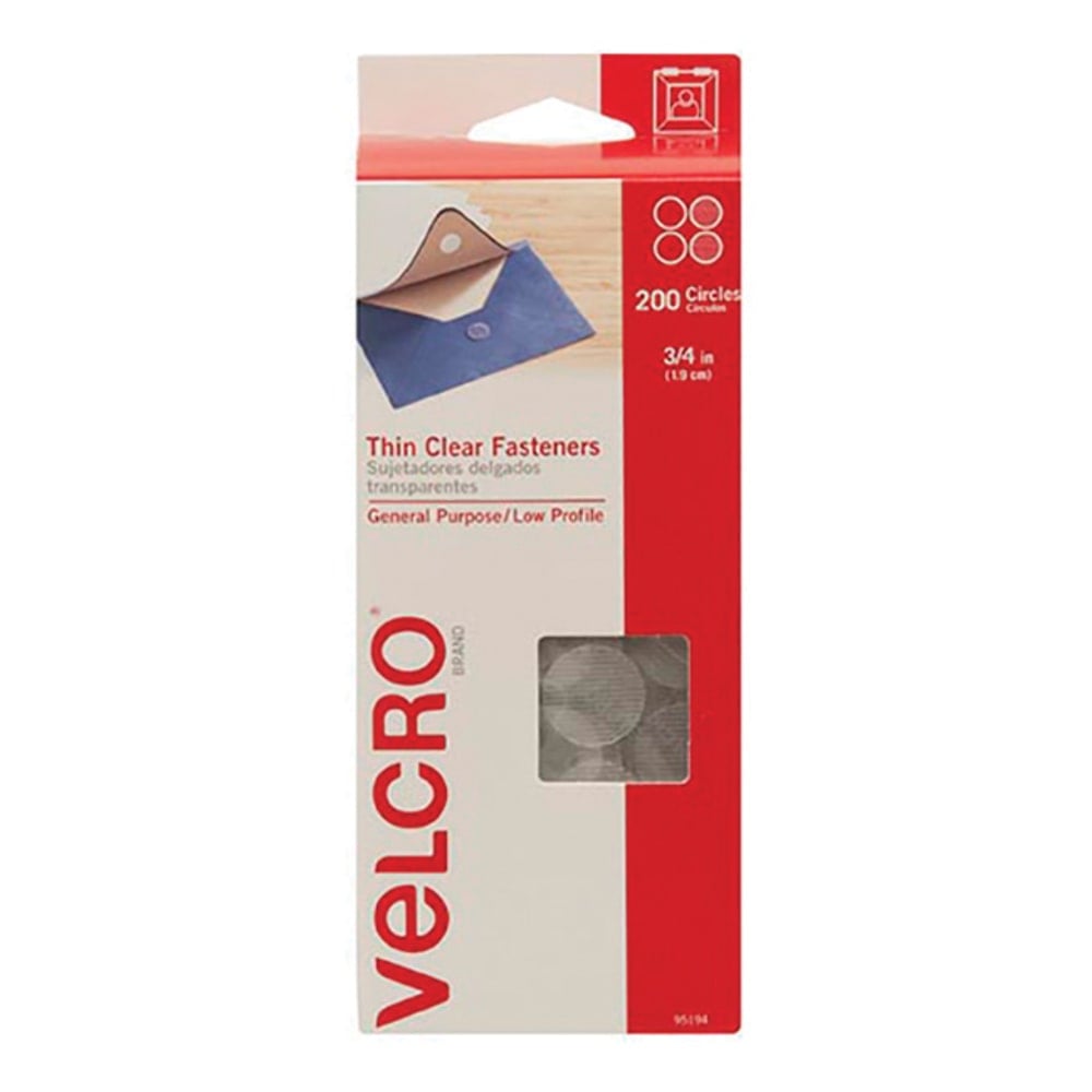 VELCRO Brand Tape Combo Pack, 3/4in Dots, Clear, Case Of 200 Dots MPN:VEL151