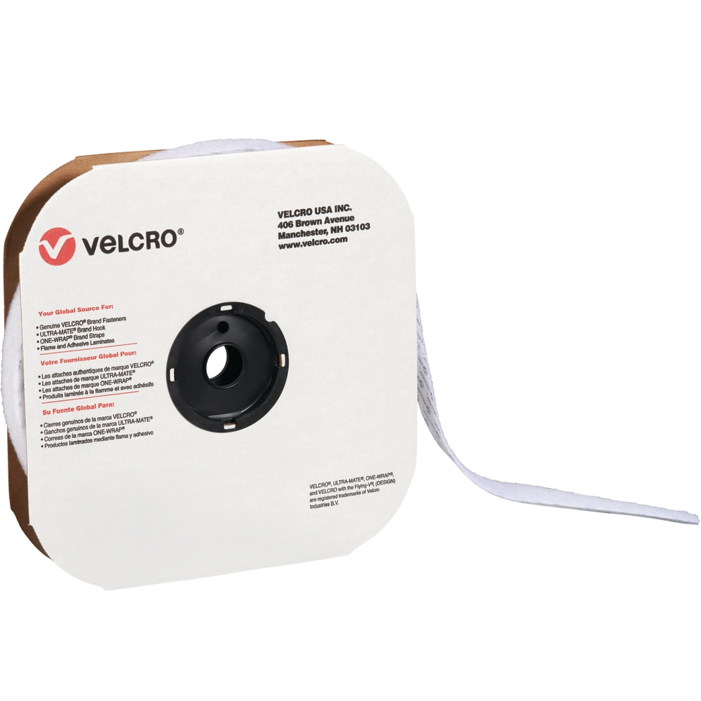 VELCRO Brand Loop Tape, Strips, 1 1/2in x 75ft, White MPN:VEL161