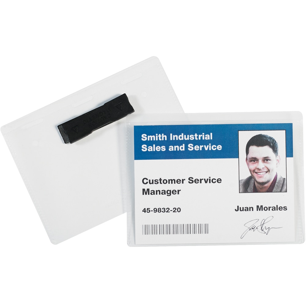 Partners Brand Magnetic Badge Holders, 4in x 3in, Clear, Case Of 20 MPN:BH100