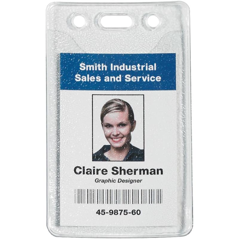 Partners Brand Prepunched Badge Holders, 2in x 3in, Clear, Pack Of 100 MPN:BH131