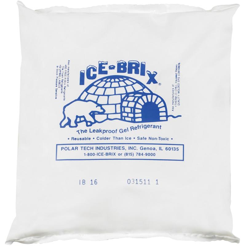 Ice-Brix Cold Packs, 16 oz, 6 1/4in x 6in x 1in, Box Of 18 MPN:IB16BPD