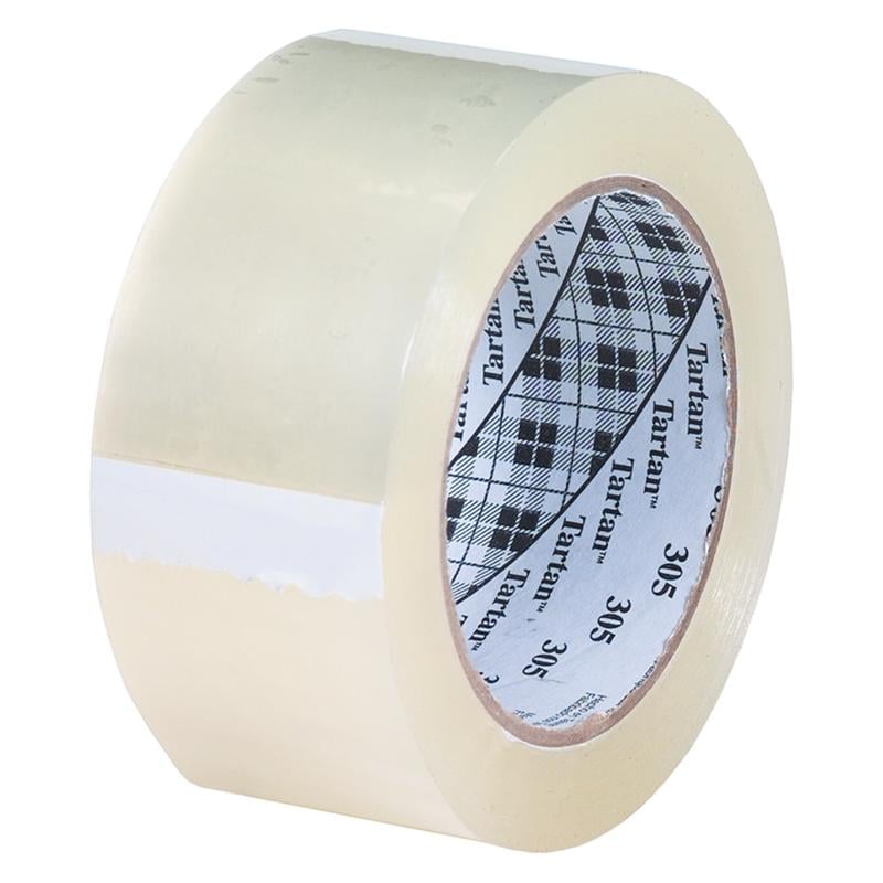 3M 305 Carton Sealing Tape, 2in x 110 Yd., Clear, Case Of 36 MPN:T902305