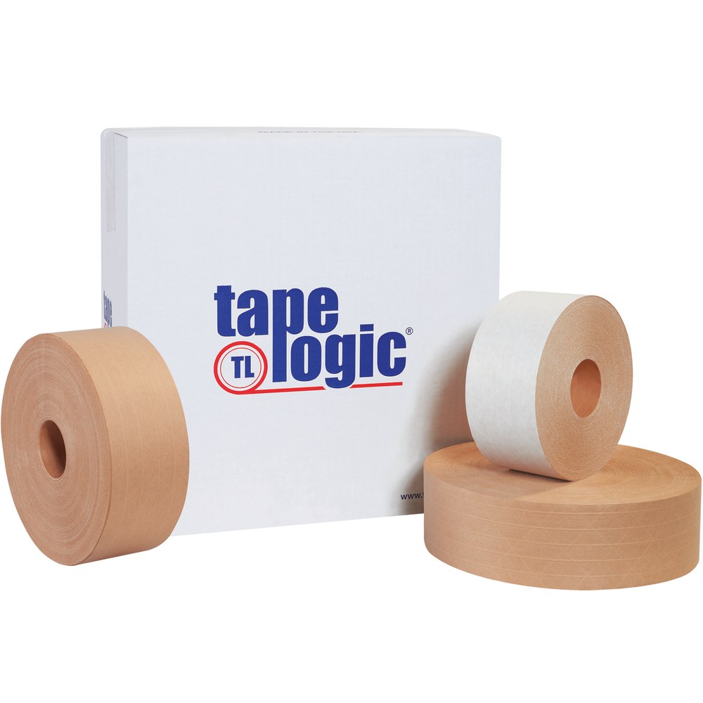 Tape Logic Reinforced Water-Activated Packing Tape, #7500, 3in Core, 3in x 125 Yd., Kraft, Case Of 8 MPN:T9067500