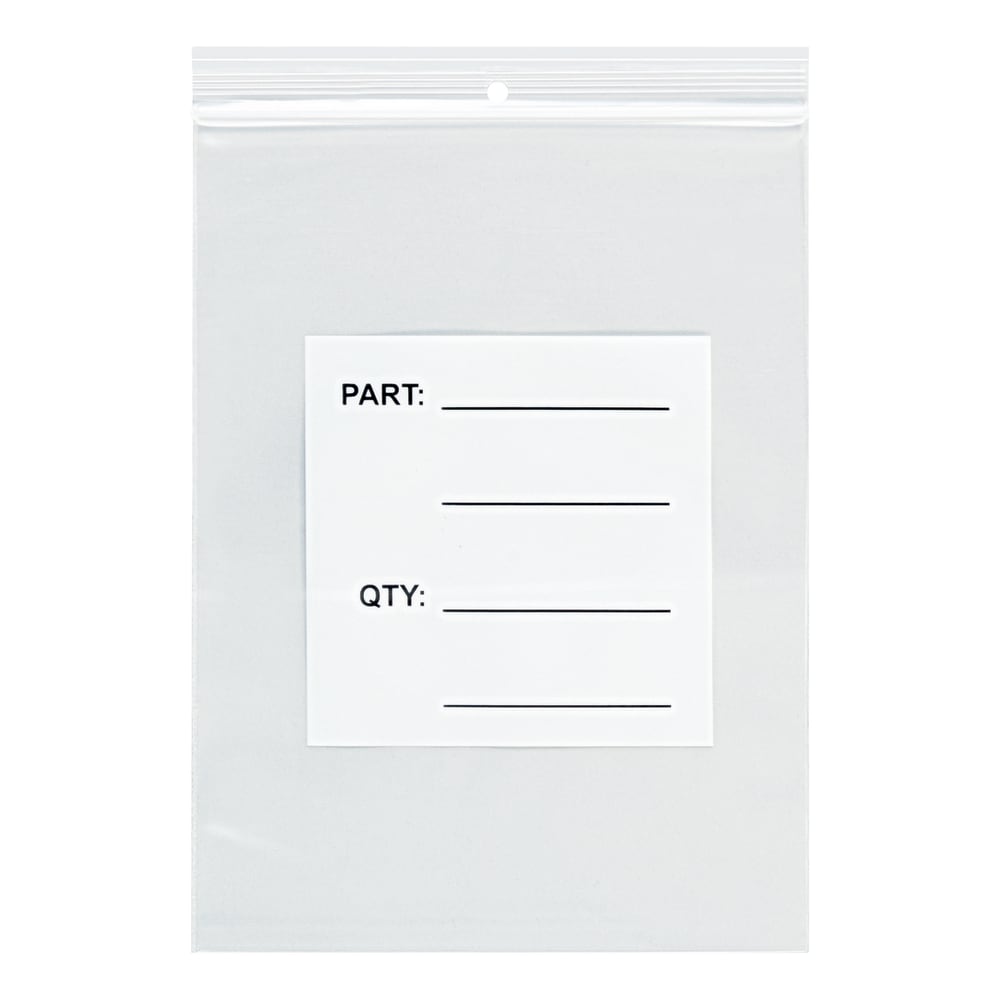 Partners Brand 4 Mil Parts Bags w/ Hang Holes, 6in x 9in, Clear, Case Of 1000 MPN:PB12007