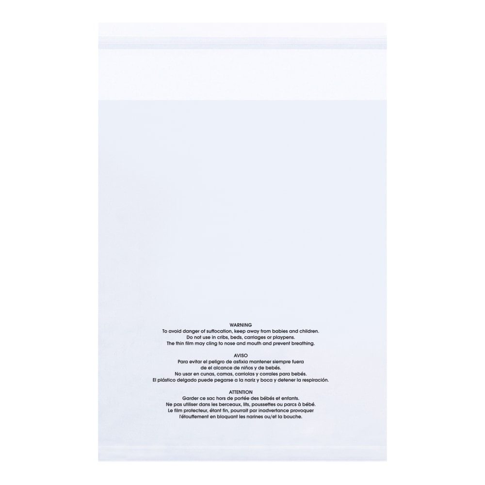 Partners Brand 1.5 Mil Resealable Suffocation Warning Poly Bags, 12in x 15in, Clear, Case Of 100 MPN:PMR121515100