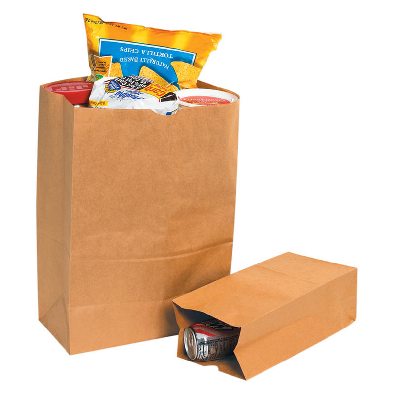 Partners Brand Grocery Bags, 11inH x 6inW x 3 5/8inD, Kraft, Case Of 500 MPN:BGG104K