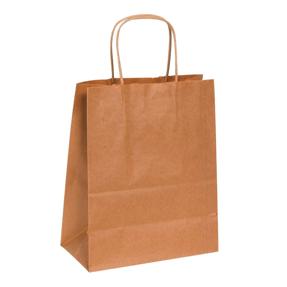 Partners Brand Paper Shopping Bags, 10 1/4inH x 8inW x 4 1/2inD, Kraft, Case Of 250 MPN:BGS103K