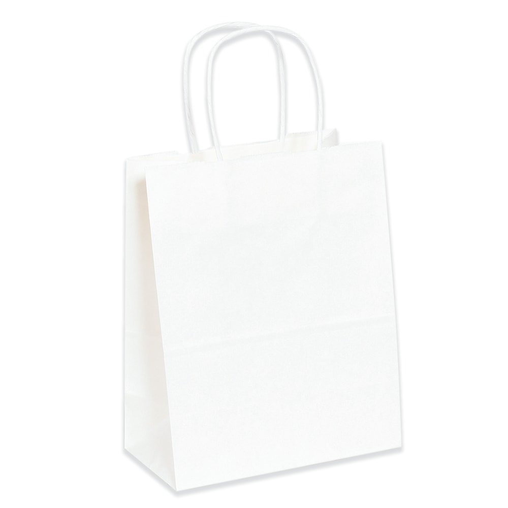 Partners Brand Paper Shopping Bags, 5 1/4inW x 3 1/4inD x 13inH, White, Case Of 250 MPN:BGS103W