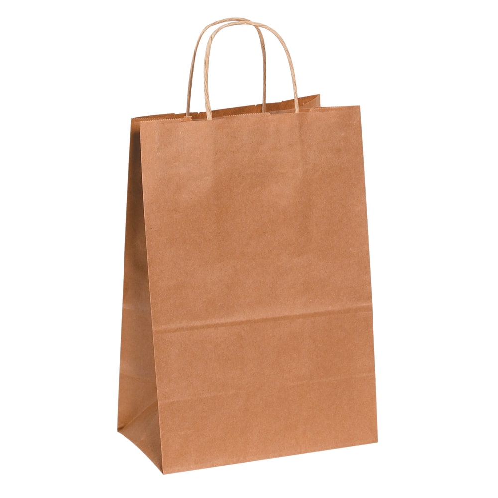 Partners Brand Paper Shopping Bags, 13inH x 10inW x 5inD, Kraft, Case Of 250 MPN:BGS104K