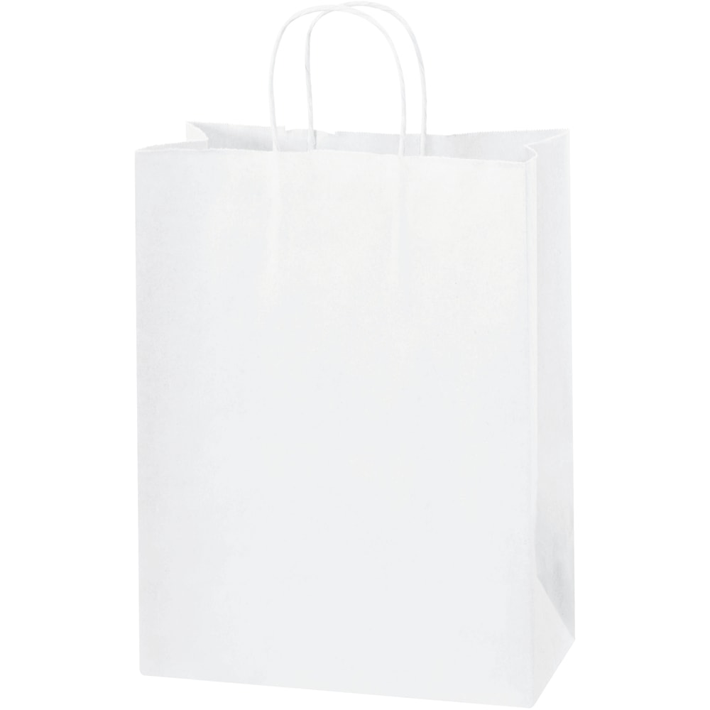 Partners Brand Paper Shopping Bags, 10inW x 5inD x 13inH, White, Case Of 250 MPN:BGS104W