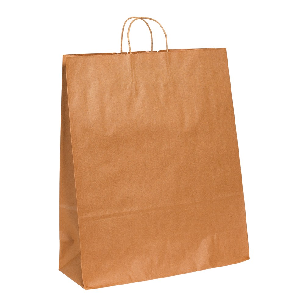 Partners Brand Paper Shopping Bags, 19 1/4inH x 16inW x 6inD, Kraft, Case Of 200 MPN:BGS110K