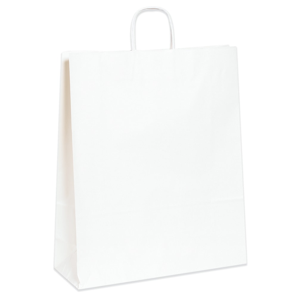 Partners Brand Paper Shopping Bags, 16inW x 6inD x 19 1/4inH, White, Case Of 200 MPN:BGS110W
