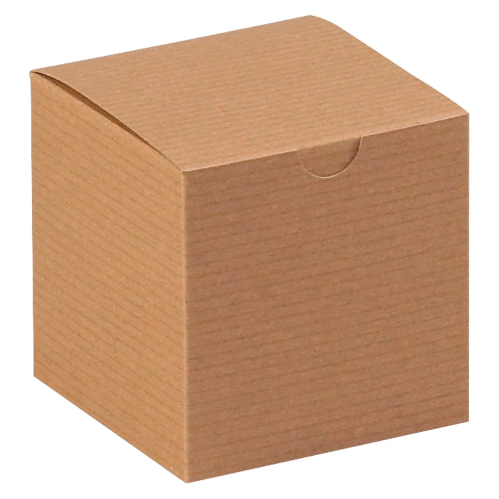 Partners Brand Gift Boxes, 4inL x 4inW x 4inH, 100% Recycled, Kraft, Case Of 100 MPN:GB444K