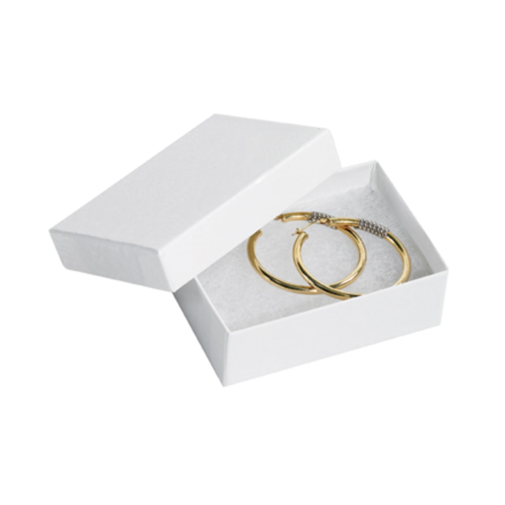 Partners Brand White Jewelry Boxes 3 1/16in x 2 1/8in x 1in, Case of 100 MPN:JB321W