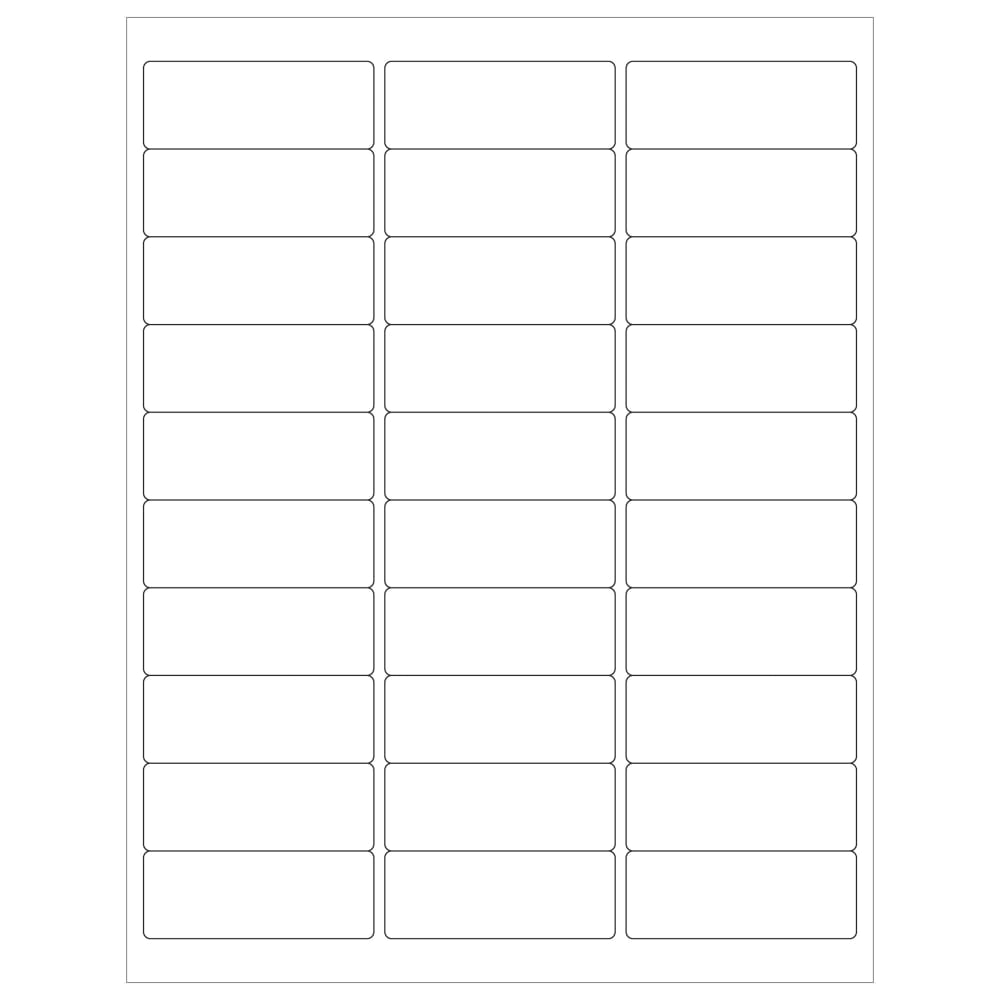 Tape Logic Weather-Resistant Laser Labels, LL251WR, Rectangle, 2 5/8in x 1in, White, Case Of 3, 000 MPN:LL251WR