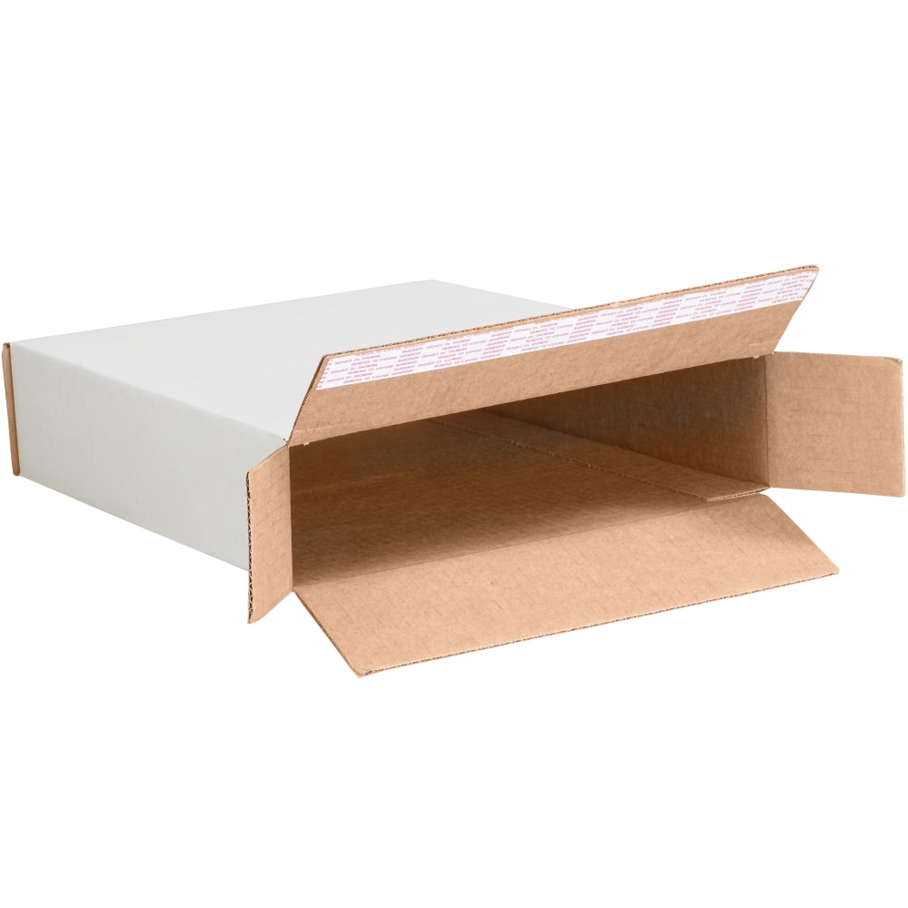 Partners Brand Self-Seal Side-Loading Corrugated Boxes, 11 1/8in x 2in x 8 3/4in, White, Pack Of 25 MPN:1128SSFOL
