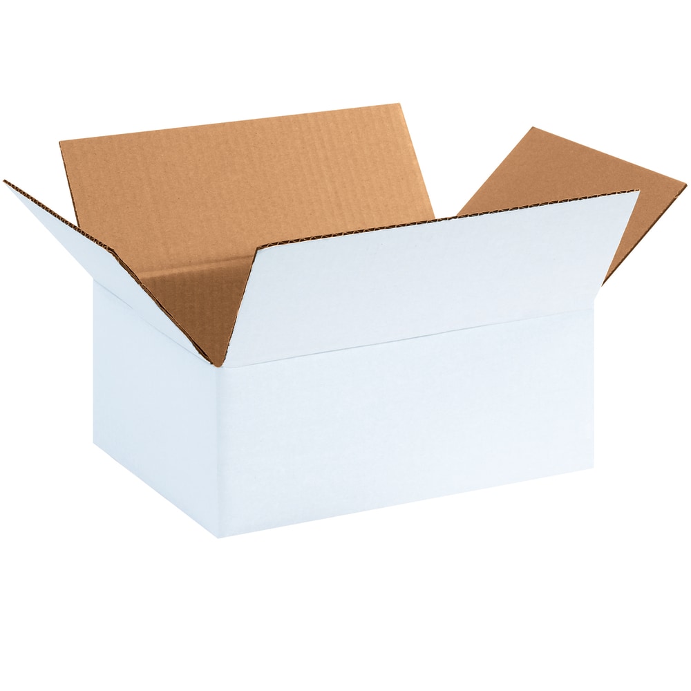 Partners Brand White Corrugated Boxes, 11 3/4in x 8 3/4in x 4 3/4in, Pack Of 25 MPN:1184SCW