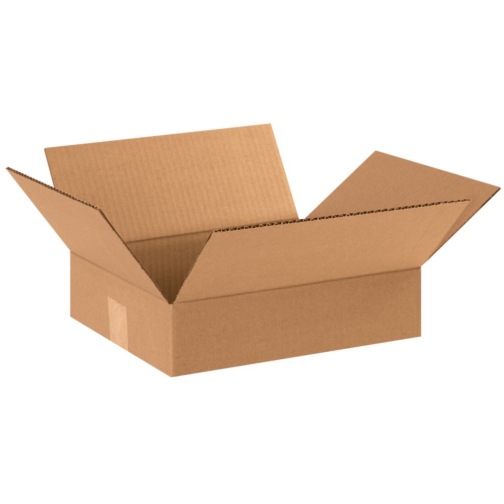 Partners Brand Flat Corrugated Boxes, 12inL x 10inW x 3inH, Kraft, Pack Of 25 MPN:12103